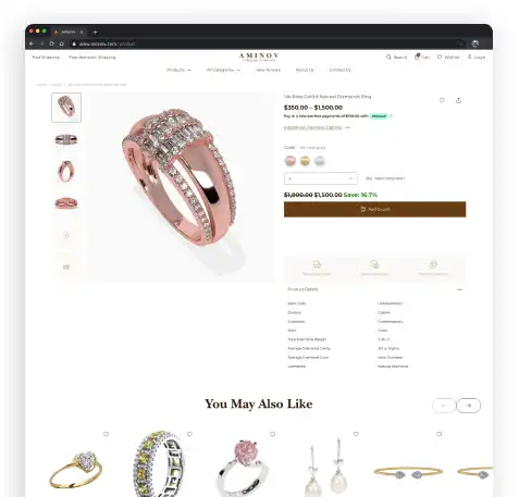 Detailed product pages
