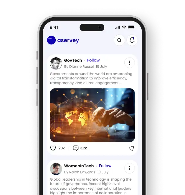 Aservey - Social Media Mobile App