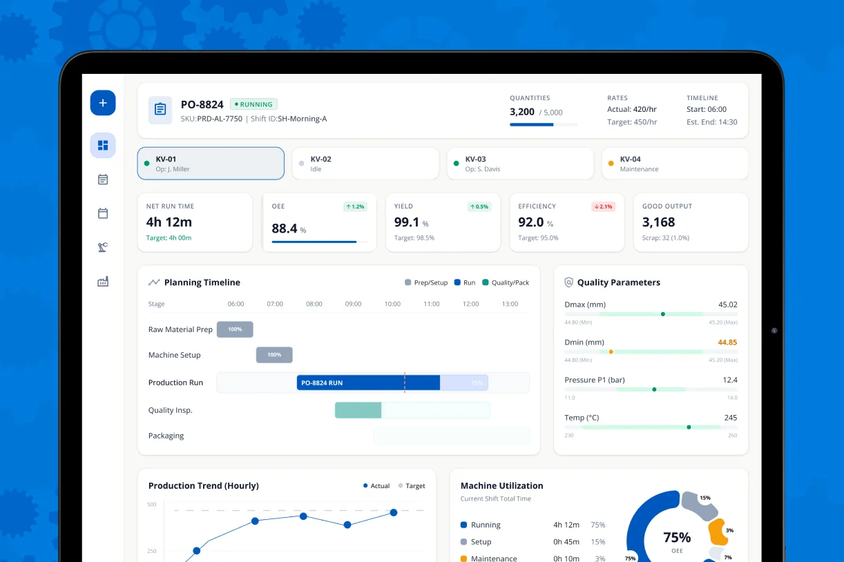 Production Planning & Scheduling Dashboard